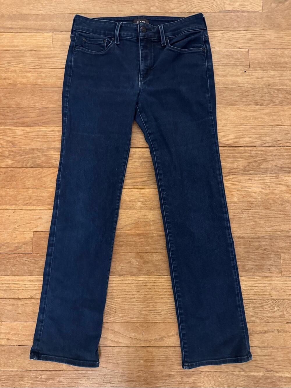 NYDJ Women's Blue Marilyn Straight Jeans - Size 8P
 b19